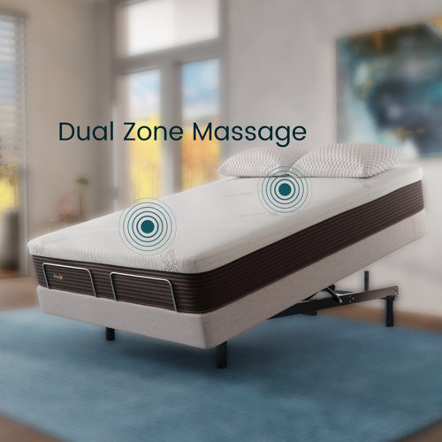 ErgoPedic Massaging Zero Gravity Adjustable Bed with Wireless Remote Wayfair
